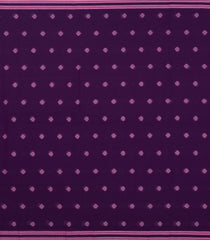 Dark Purple Woven Bengal Cotton Saree With Floral Motifs-BG1721