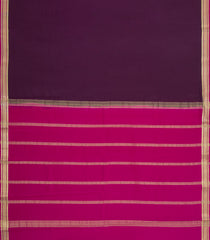 Dark Burgundy Woven Mysore Silk Saree With Contrast Zari Border-MS3864