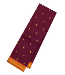 Maroon Handloom Kanchipuram Silk Saree With Zari Buttas -KA13845