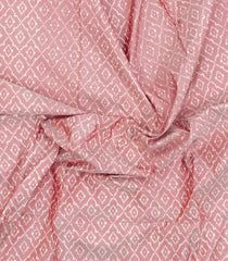 Baby Pink Handloom Pochampally Ikat Silk Saree With Tie & Dye Motifs -IK0422