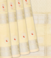 Cream Handloom Chirala Soft Silk Saree With Annam Motifs-Cream