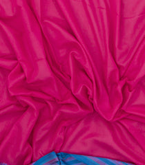 Hot Pink Woven Bengal Cotton Saree With Contrast Border-BG1727
