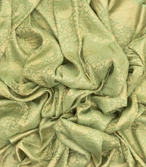 Cardamom Green Mysore Crepe Silk Saree With Floral Vine Motifs-MS3096
