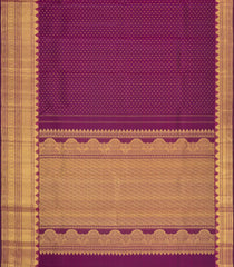 Dark Magenta Handloom Kanchipuram Silk Saree With Zari Motifs-KA16336