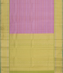 Lavender Handloom Kanchipuram Silk Saree With Floral Stripes-KA13744