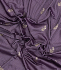 Lilac Woven Art Dupion Saree With Floral Buttas-BL5955