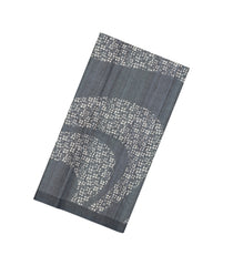 Grey Printed Synthetic Tussar Silk Saree With Zari Checks & Motifs-SY0377