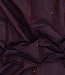 Dark Brown Handloom Village Cotton Saree With Buttas-VC1612