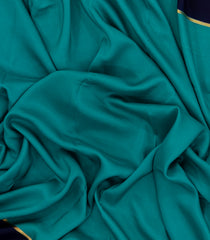 Cyan Woven Mysore Silk Saree With Contrast Navy Blue Border-MS3257