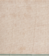 Green Woven Chanderi Cotton Saree With Printed Floral Motifs-CC1315