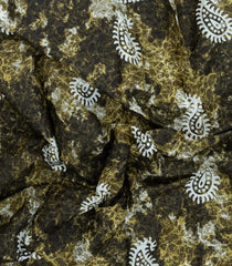 Dark Olive Printed Jaipur Cotton Saree With Abstract Motifs-JC1463