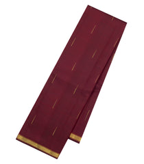 Dark Maroon Handloom Kanchipuram Silk Saree With Raindrop Buttas-KA16204