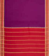 Dark Magenta Woven Mysore Silk Saree With Contrast Zari Border-MS3814