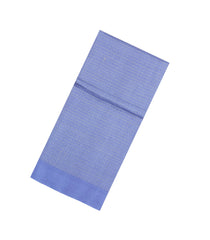 Steel Blue Woven Tussar Silk Saree With Checks & Dotted Motifs-TU3575