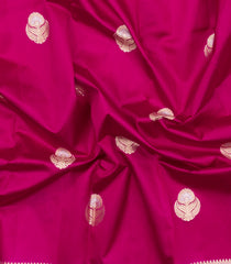 Hot Pink Woven Banarasi Poona Silk Saree With Buttas & Contrast Border-BP1045