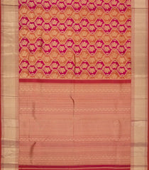 Magenta Handloom Kanchipuram Silk Saree With Meena Floral Motifs-KA13564