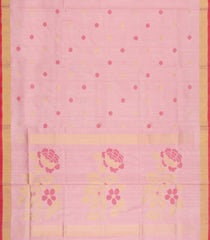 Baby Pink Handloom Uppada Silk Saree With Meena Buttas & Contrast Border-UP0363