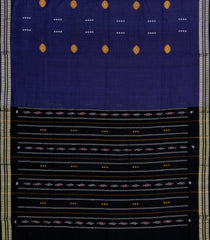 Navy Blue Woven Orissa Cotton Saree With Buttas-OR0883