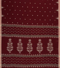 Maroon Woven Bengal Cotton Saree With Coin Motifs-BG1811