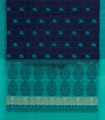 Navy Blue Woven Rasipuram Cotton Saree With Annam Motifs-RA2648