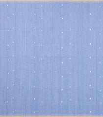 Light Blue Handloom Bengal Cotton Saree With Coin Buttas-BG1664