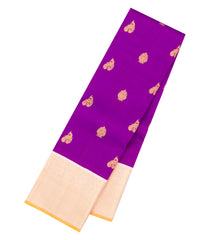 Purple Handloom Korvai Kanchipuram Silk Saree With Zari Buttas-KA16856