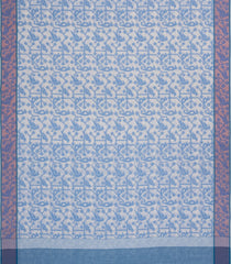 Off White Handloom Bengal Cotton Saree With Bird Motifs-BG1637