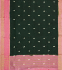 Bottle Green Woven Blended Viscose Saree With Zari Buttas-BL5629