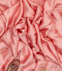 Bubblegum Pink Woven Banarasi Satin Saree With Embroidery