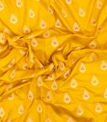 Yellow Handloom Banarasi Silk Saree With Meena Floral Motifs-BE1898