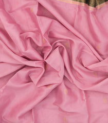 Baby Pink Woven Art Crepe   Saree With Buttas & Contrast Border-BL5119