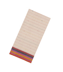 Taupe Handwoven Bengal Cotton Saree With Stripes & Contrast Border-BG1482