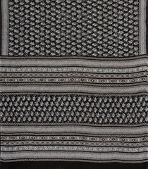 Black Woven Jaipur Cotton Saree With Printed Floral Motifs-JC1427