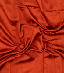 Rust Woven Dupion Silk Saree With Tie & Dye Border-DS0639