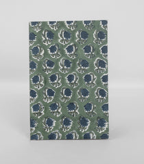 Green 9 X 6 Inch Bagru Dabu Block Printed 96 Page Handmade Notebook-ACS1007