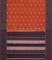 Rust Handloom Soft Silk Saree With Buttas-SO4645