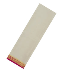 Cream Woven Mysore Silk Saree With Contrast Border-MS3428