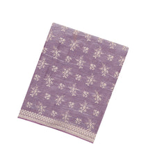 Lavender Woven Tissue Linen Saree With Embroidered Floral Motifs-EN1825
