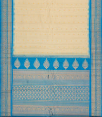 Off White Handloom Gadwal SICO Saree With Cotton Body & Silk Border-GA0411