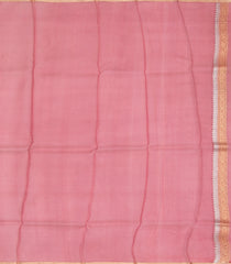 Dusty Pink & Peach Handloom Banarasi Organza Silk Saree With Floral Motifs-BE1676