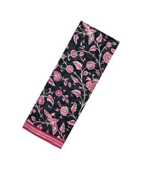 Black Woven Chanderi Cotton Saree With Printed Motifs-CC1700