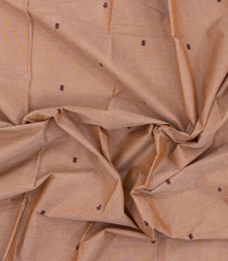 Taupe Woven Chettinad Cotton Saree With Contrast Border-CN1898