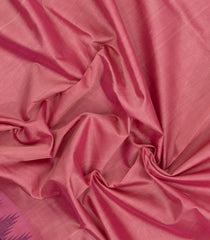 Peach Handloom Korvai Silk Cotton Saree With Maroon Border-SC4423