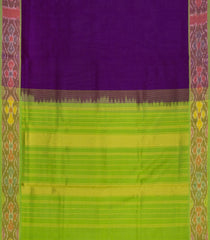 Purple Handloom Silk Cotton Saree With Tie & Dye Border-SC4673