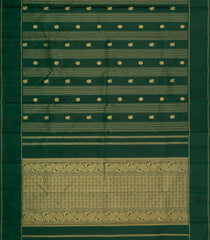 Bottle Green Handloom Kanchipuram Silk Saree With Stripes & Buttas-KA15064-Bottle Green