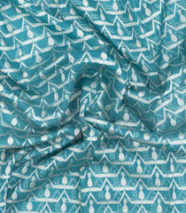 Turquoise Woven Pure Organza Silk Saree With Floral Zari Motifs-KS1113
