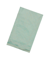 Aquamarine Woven Synthetic Blended Saree With Embroidered Motifs-EN2049