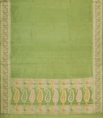 Cardamom Green Woven Dupion Silk Saree With Meena Borders-DS0580