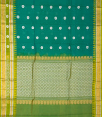 Teal Handloom Chirala Silk Cotton Saree With Chakaram Buttas