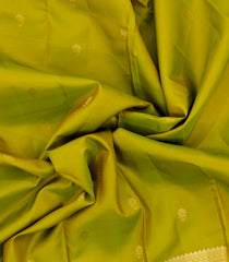 Lime Green Kanchipuram Silk Saree With Floral Zari Buttas-KA14917